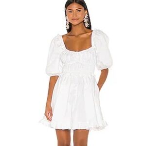 FAITHFULL THE BRAND Romina Mini Dress in Plain White